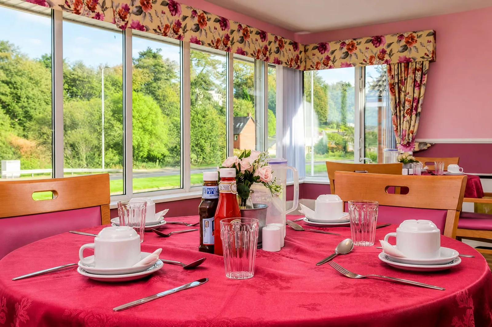 A warm, personalised bedroom at Belmont Castle